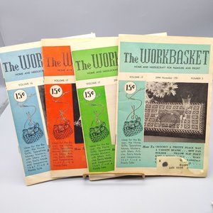 Vintage Workbasket 1950s Book Lot, Pattern and Idea Booklet Bundle, Crafting
